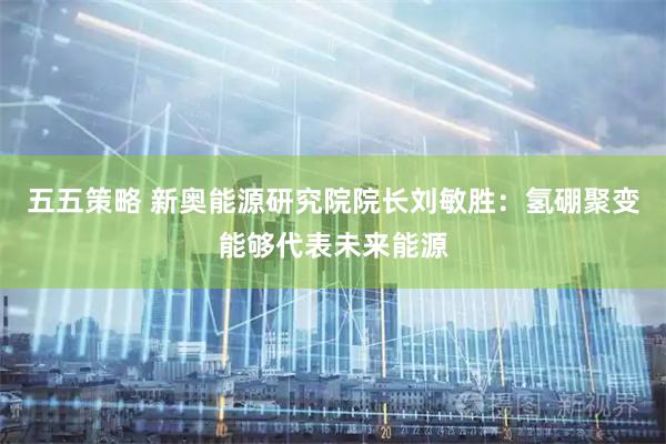 五五策略 新奥能源研究院院长刘敏胜：氢硼聚变能够代表未来能源